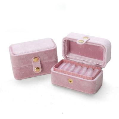Retro Velvet Ring Box Exquisite Ring Earring Holder Portable Mini Ring Storage Box  Store