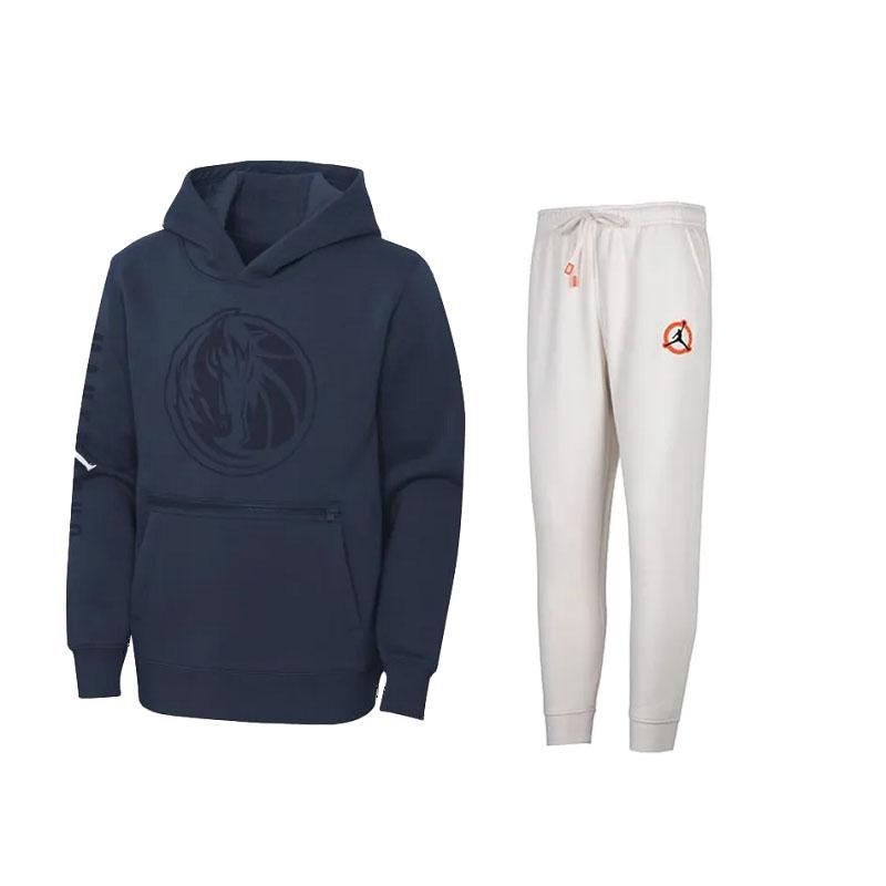 

Jordan Soft And Comfortable Hooded Sweatshirt Fashion Drawstring Long Pants Casual Sports Suit Unisex sweatsuit 3Y2B7FELP-MAV+DV7597-030 M