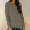 Trendy Fall Tunic Outfits Womens Fitted T Shirts Casual Long Sleeve Round Neck Basic Tee