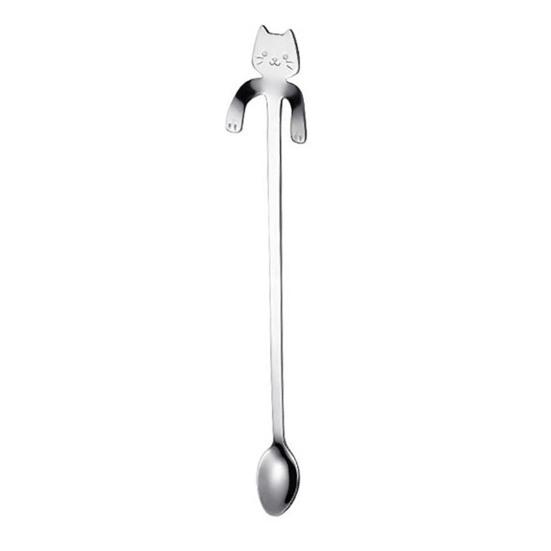 

Мультяшные кошки Нержавеющая сталь Длинная ручка Стальная Кофейная Чайная Подвесная Ложка Кухонные Принадлежности