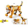 Bloques de Construcción Mecha Cocodrilo Tigre Ballena 4 en 1 Kit Transformable DIY Juguetes Educativos STEM para Niños, Modelo Animal Puzzle Regalo para Niños