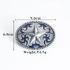 Pentagram Leather Men's Cowhide Belt Retro Smooth Buckle Wide Belt Decorative Belt