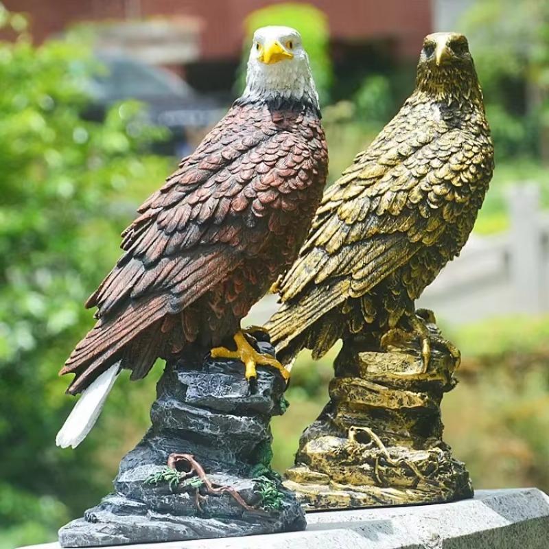 Simulated Eagle Decoration Imitation Bronze Eagle Decoration Animal Model Home Resin Craft Gift Miniatures Figurines Desk Decor