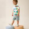 Summer New Arrivals Children's T-Shirts Playful Print Boys' Short-Sleeved T-Shirts Knitted Cotton Crew Neck Children's Sports Tops