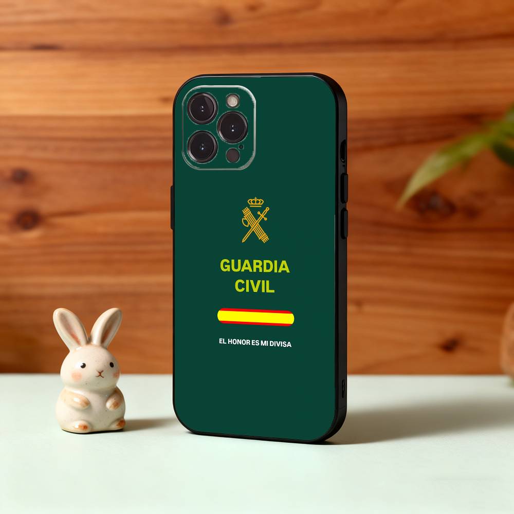 S-Spanish G-Guard Civil Emblem Phone Case For iPhone17,16,15,14,13,12,Plus,Pro Max, 5G Others Soft Black Cover