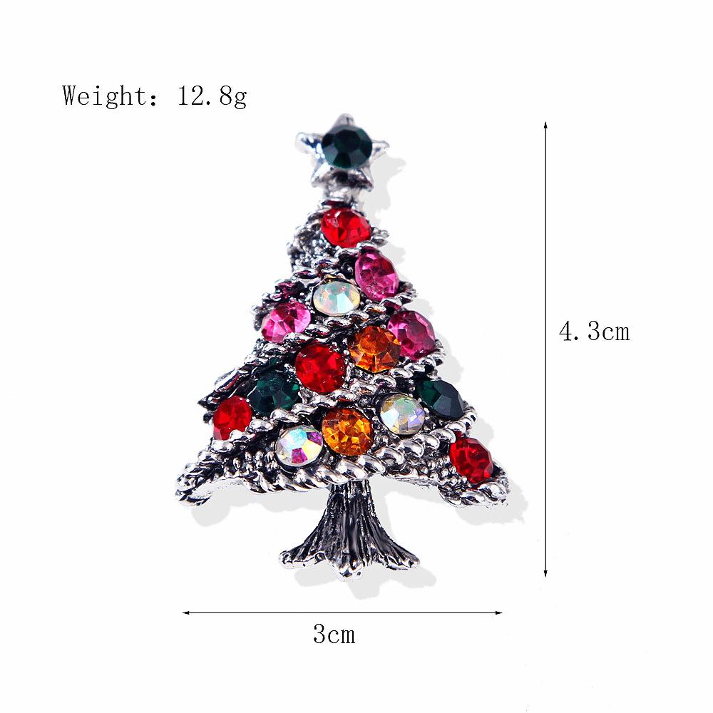 Fashion Christmas Brooch Christmas Tree Shoes Old Man Elk Wreath Snowflake Bell Pin Female