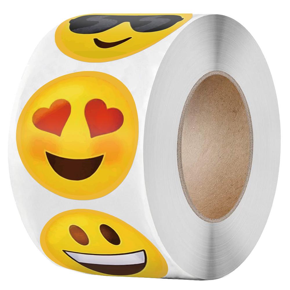 100-500pcs Smiley Face Sticker for Kids Reward Sticker Yellow Dots Labels Valentine's Day Happy Smile Face Sticker Label Gift