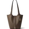 Extra Large Gold Buckle Top Layer TOGO Leather Bucket Bag Large Capacity Handheld Shoulder Bag Shopping Basket Bag