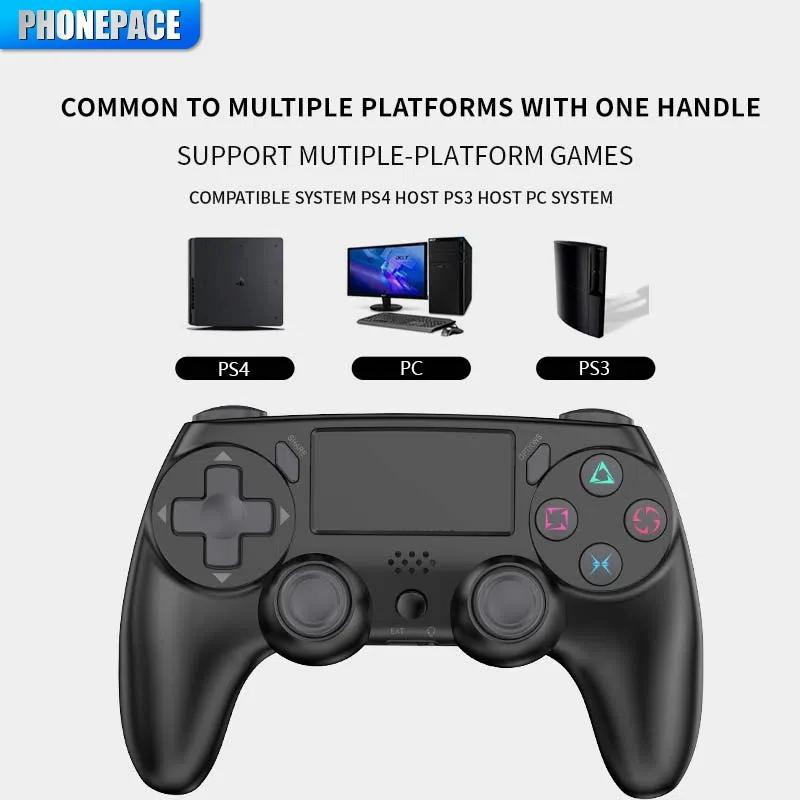 GamePad Wireless Bluetooth Controller Dual Vibration Six Axis With Touch Panel Headphone Microphone Bluetooth 4.0 for PS PC