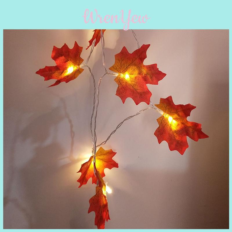 Pendant Maple Christmas Leaves Lighted Fall Garland 102030 Led String Lights