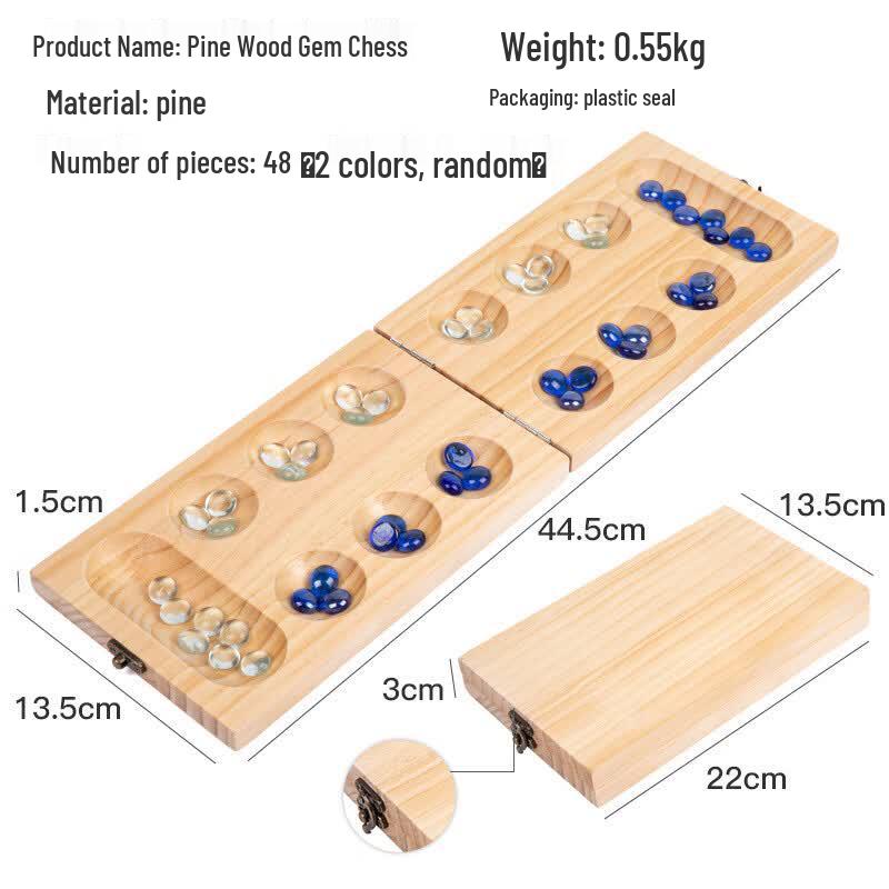 Mussels Foldable Pine Wood Mancala Board Game