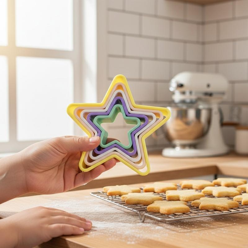 1Set Cupcake Cookie Cutter Multi Shapes Plastic Mold for DIY Baking Decorating Cakes Pastries