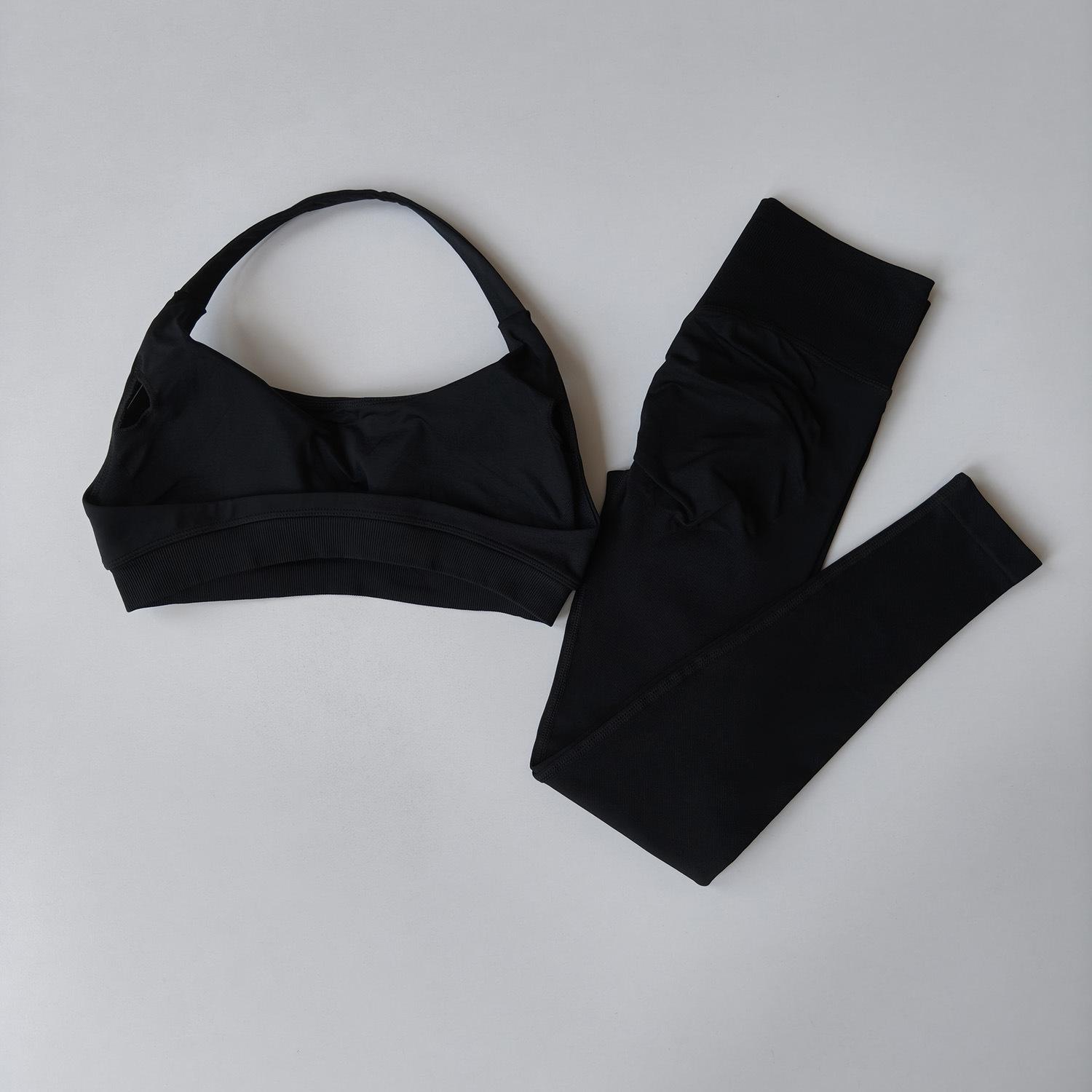 JYL Seamless Knit Cross Back Set Quick Dry Running Set M бездна