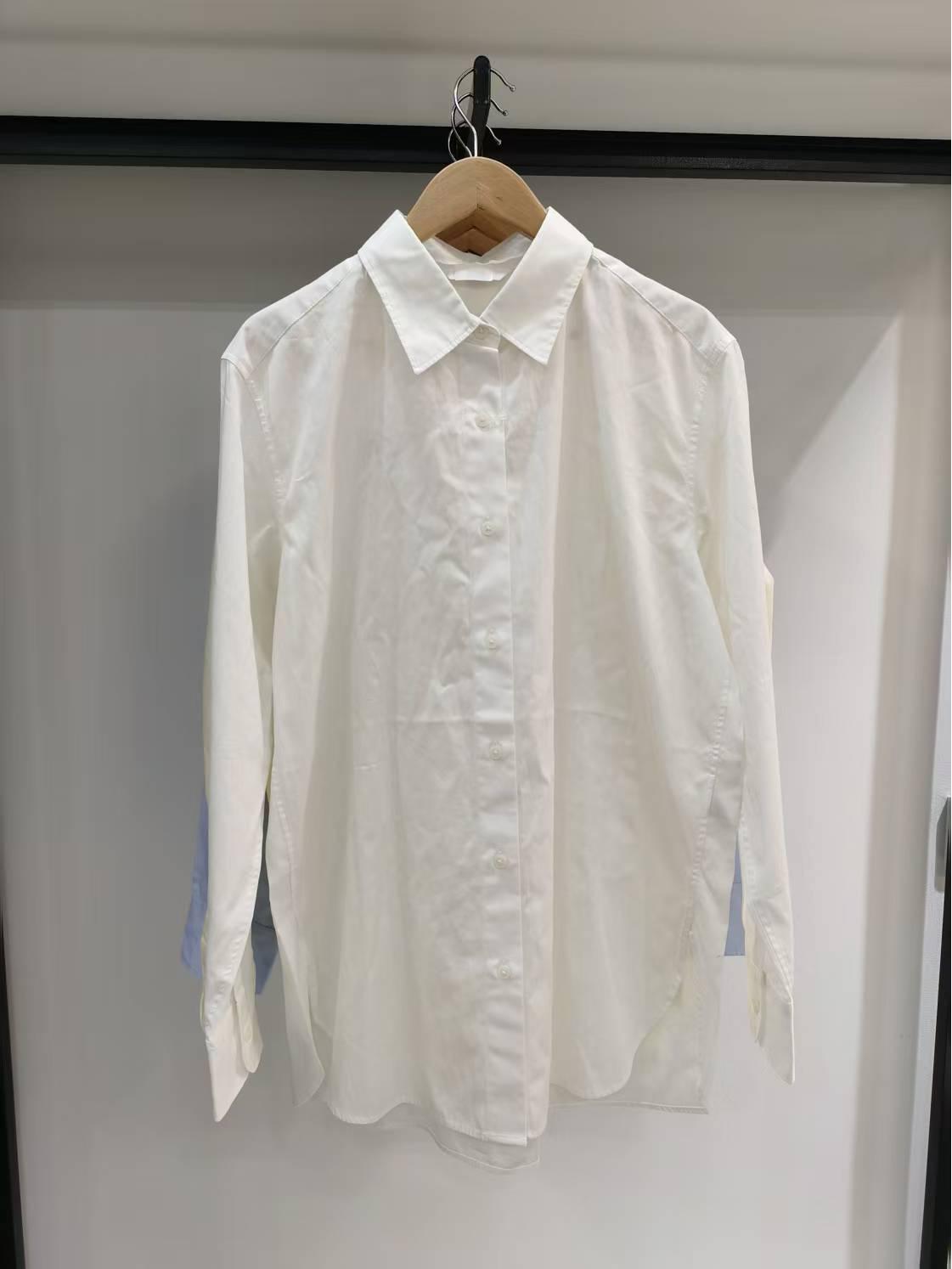 

Весна 2025 Женская хлопковая блузка в японском стиле с длинным рукавом - Повседневная, Легкая, Однотонная Small белый