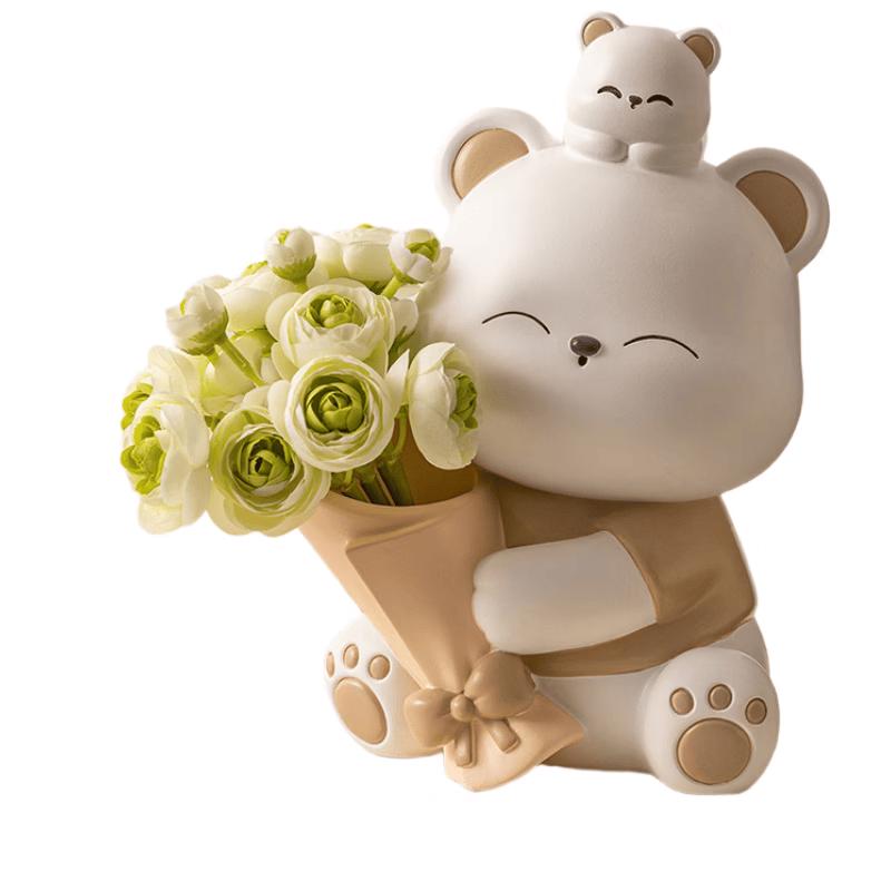 Cream Style Hug Bear Resin Figurine