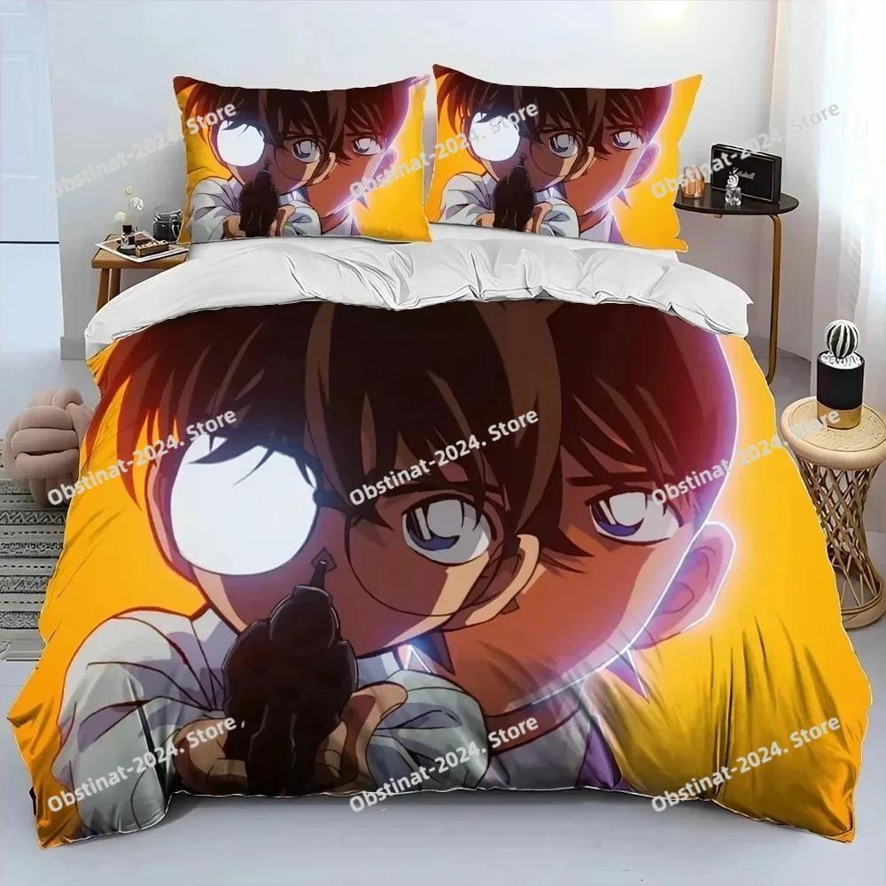 Detective C-Conan Carton Beding Set Printed Bed Linen Set With Pilowcase Bed Soft Duvet Cover Soft Single Double Quen Super King-Sized Dimensionsd