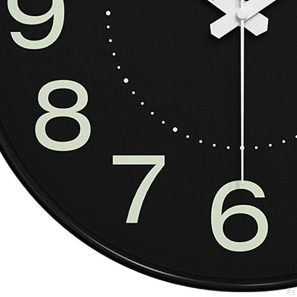 Contemporary Round Hanging Clock with Night Light Display Material And Lightweight for Bedroom