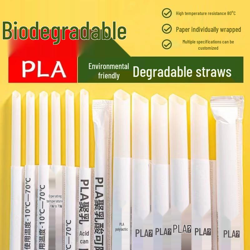 ZISIZ Individually Wrapped Degradable Straws