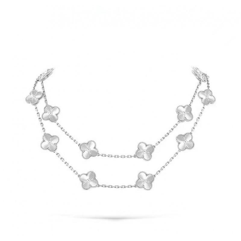 

Женское ожерелье Четырехлистный клевер Двусторонний кулон Счастливая соломинка Сердолик Розовое золото 18 карат Цепочка для свитера