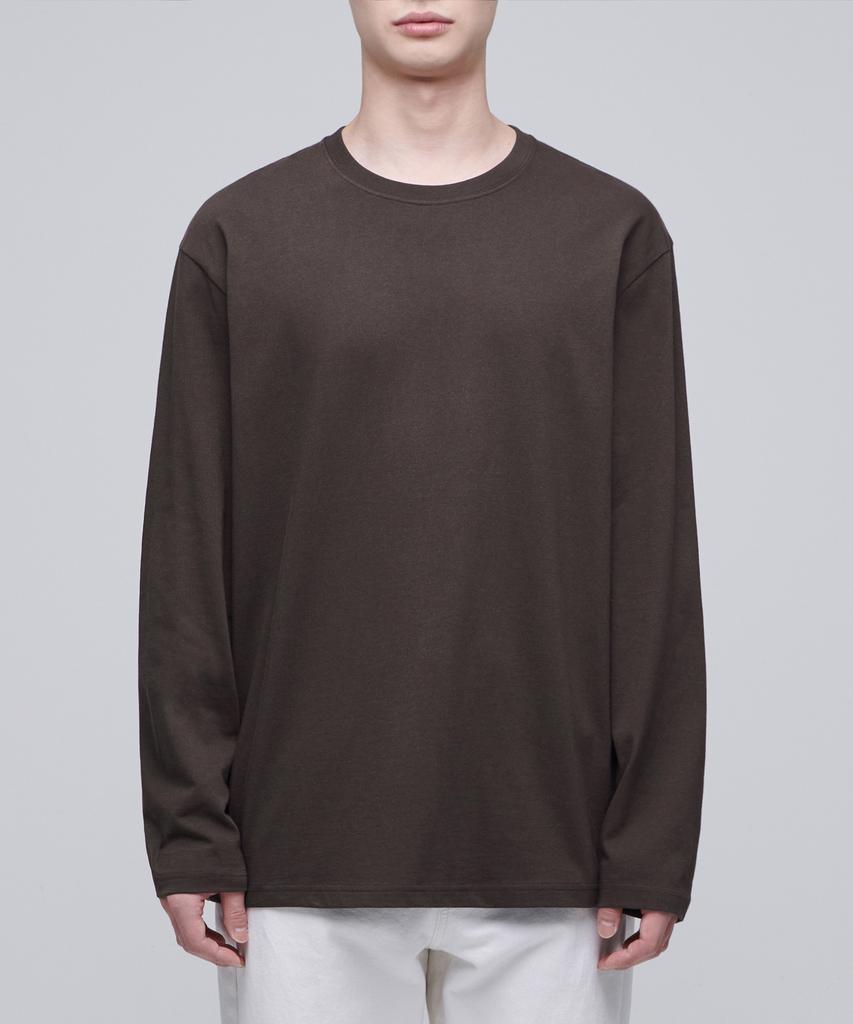 MUSINSA STANDARD Basic Long Sleeve T-Shirt [Dark Brown]