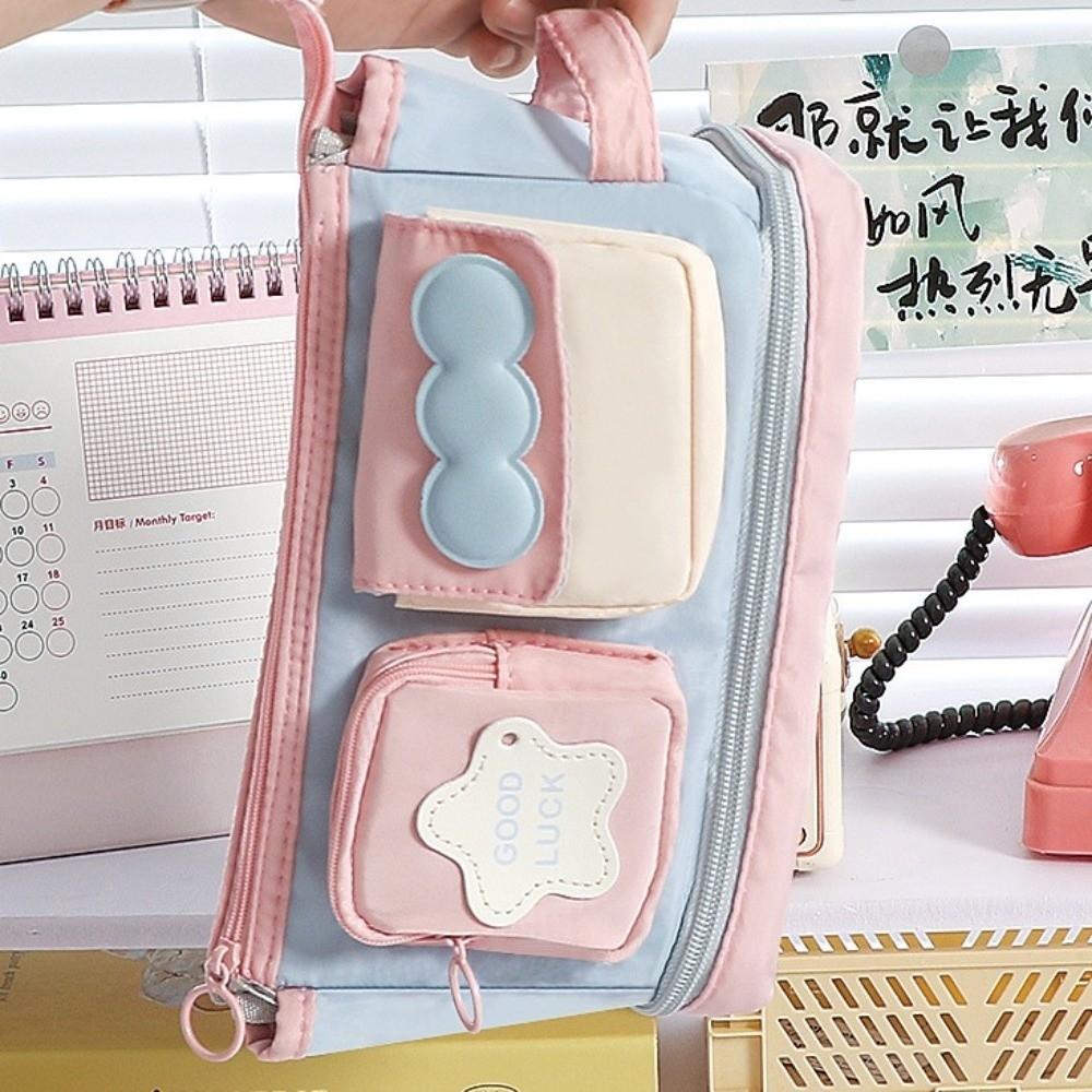 Multilayer Y2K Star Stationery Bag Desktop Storage Ins Pencil Pouch Korean Pencil Case  Office