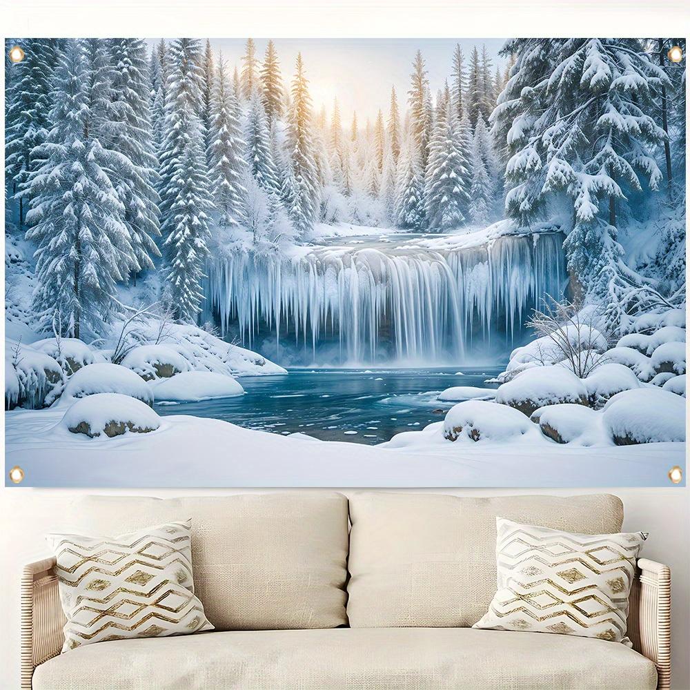 Baner Tło na Imprezę Zimowa Kraina Czarów Dekoracja Świąteczna Tło Zimowe Dekoracje na Studio Fotograficzne Fotobudkę Imprezę Świąteczną