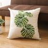 Tropical Green Leaf Linen Pillowcase - Nordic Style Sofa Cushion Cover