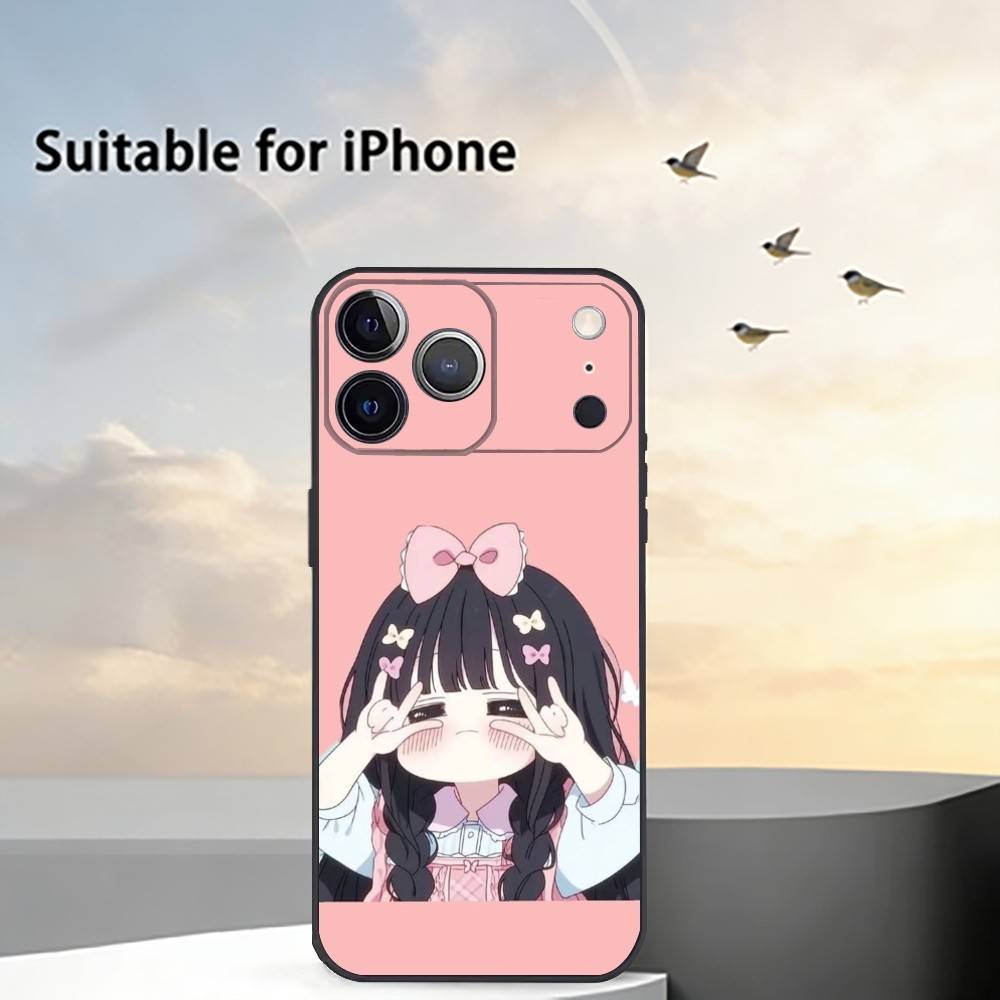 Cute Angry L-Little Girl Phone Case For iPhone 17, 16,15,14,13,12,11 Plus,Pro Max, Others Soft Black Cover
