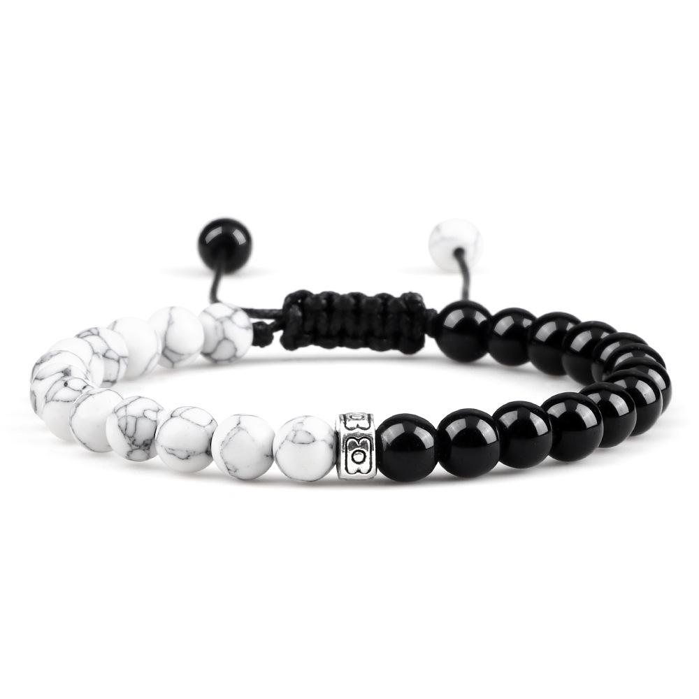 Adjustable Beaded Frosted Agate Stone Yoga Bracelet