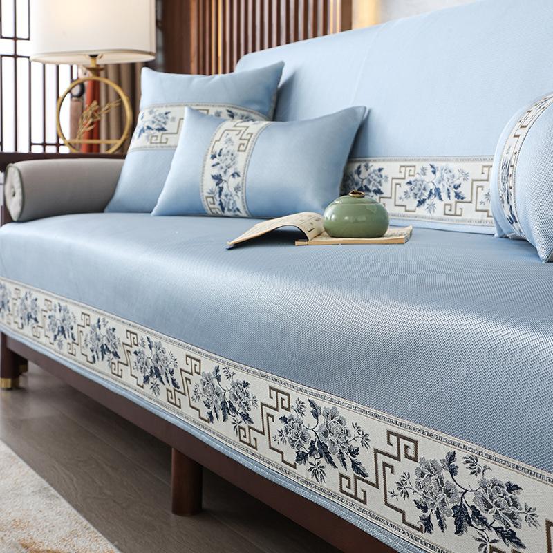 New Chinese Style Sofa Cushion Summer Four Seasons Non-Slip Solid Wood Three-Seat Cushion Summer High-Grade Rosewood Cover Backrest Towel