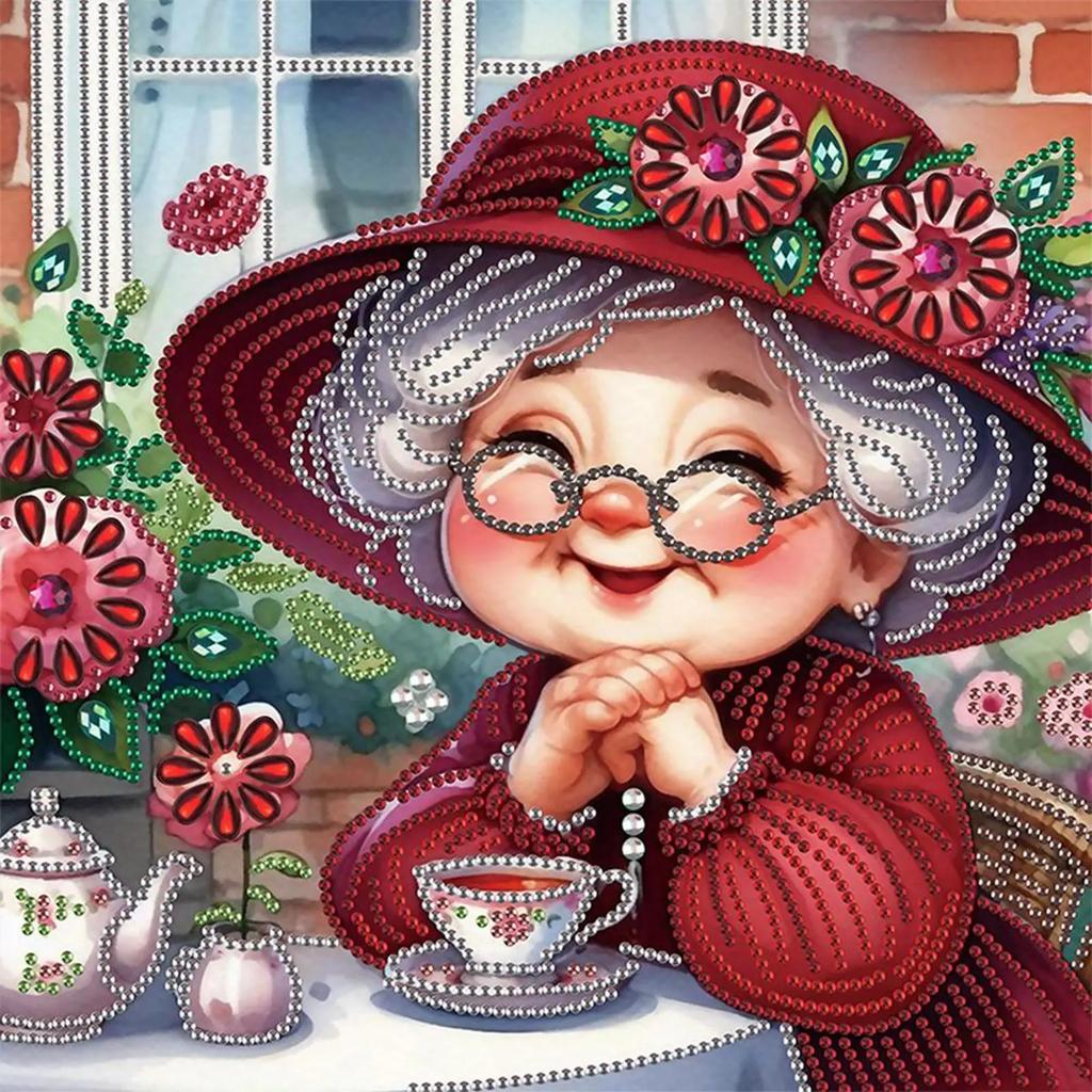 5D DIY Partial Special Shaped Drill Diamond Painting Granny Home Decoration