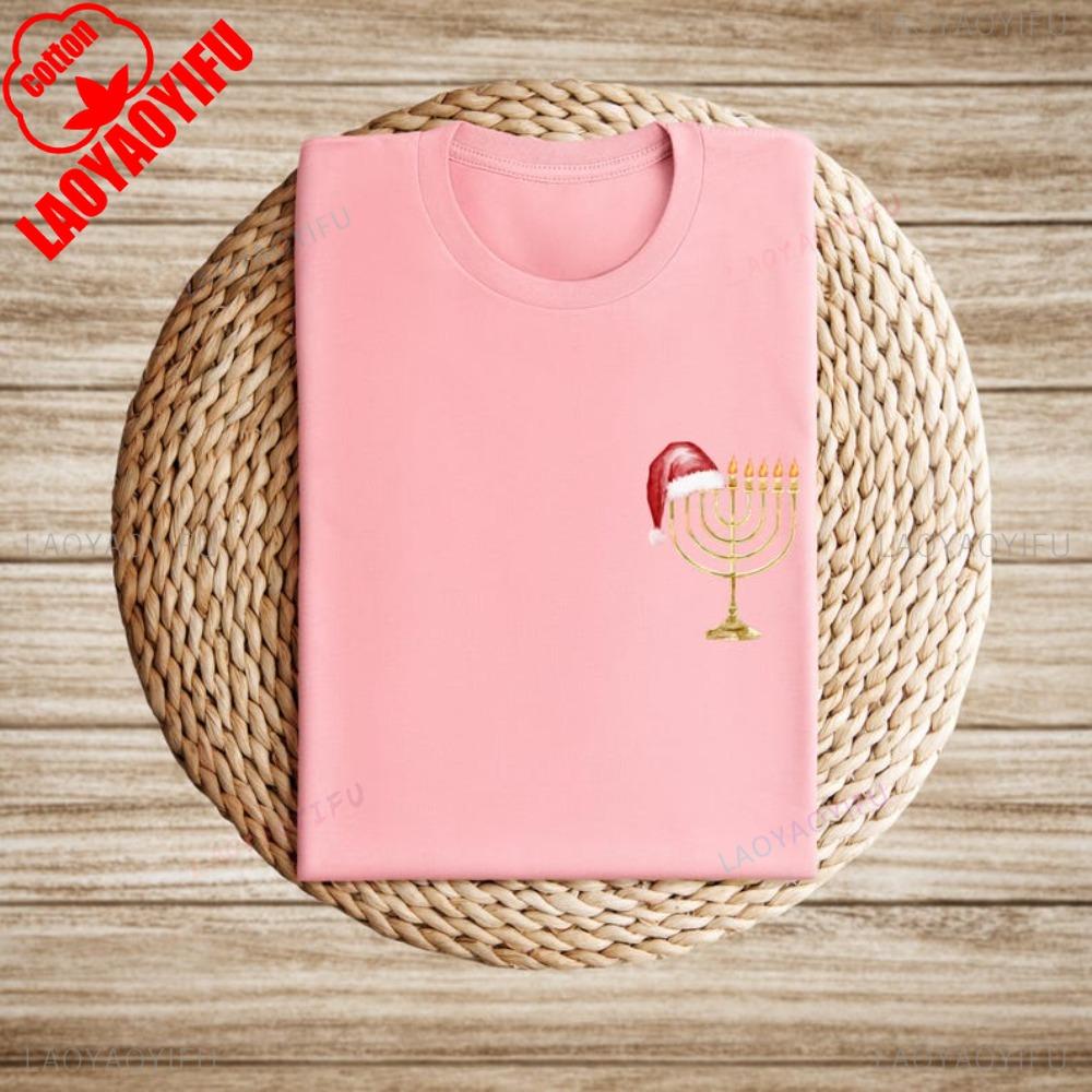 Happy Chrismukkah Shirt Hanukkah TShirt Funny Holiday TShirt Family Chrismukkah Tee Religious Unisex Women Daily Life Cotton Tops S