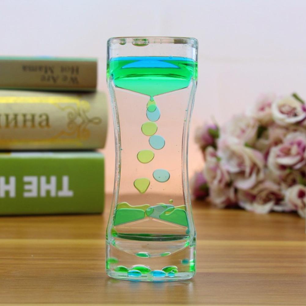 Double Color Sand Hourglasses Colorful Liquid Timer Anxiety Relief Liquid Motion Timer Bubble Timer Oil Hourglaslock Home Decor