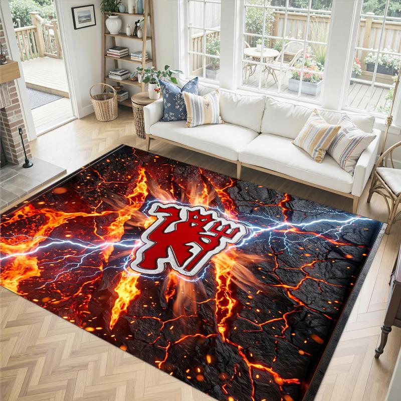 Manchester United Design Crystal Velvet Carpet Cozy Non?Slip Printed Rug For Bedroom Living Room Entrance