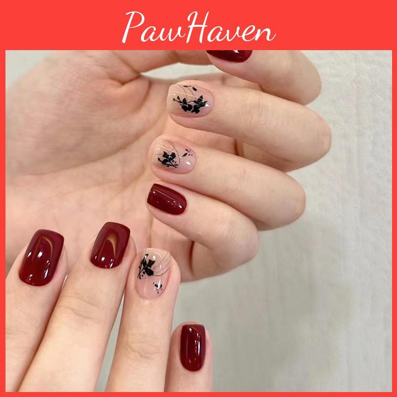 Chinese Style Ink Short Stairs Nail Stickers Factory Direct Sales