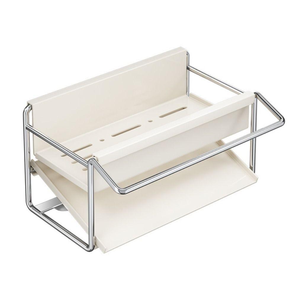 Self Drain Sponge Holder Auto Drain Tray Storage Rack Dishcloth Drain Rack  Home Organization