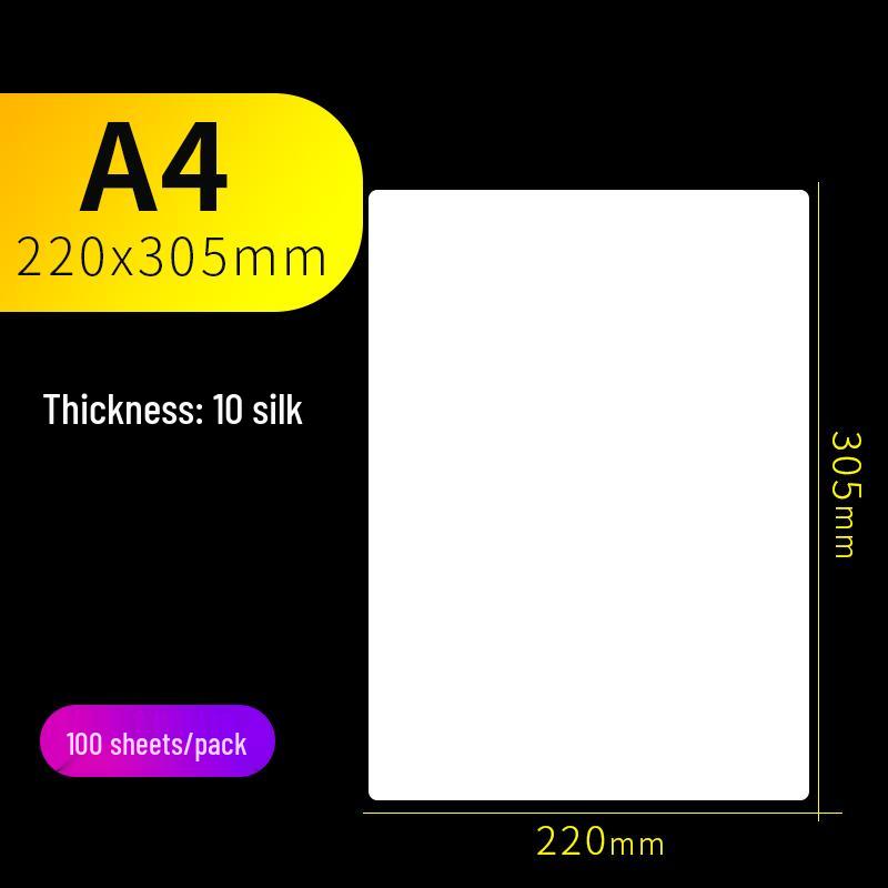100 Sheets A4 Laminating Pouches, A3 Photo Laminator Film, Transparent 6 Inch Sealable Card and Label Film