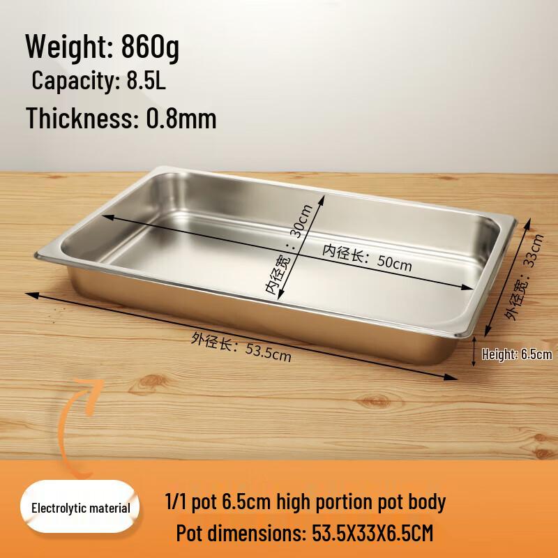 ONYLM 201 Stainless Steel 1/1 GN Pan