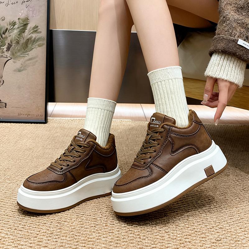 Women's fashion lightweight winter warm snow boots plush lining non-slip wear-resistant casual outdoor sports cotton boots board shoes
