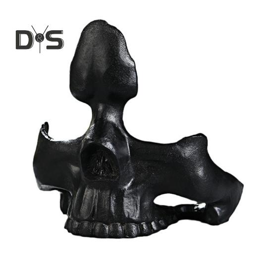 

Подставка для очков в виде черепа, статуэтка из смолы, органайзер для ювелирных изделий, подставка для очков в готическом стиле для домашнего офиса, стола, комода чёрный