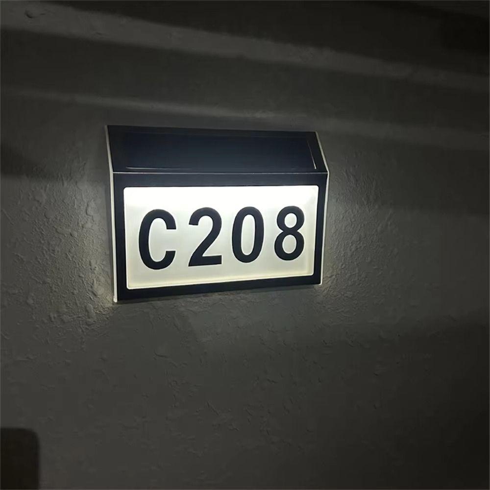 Easy Install Solar LED House Number Waterproof LED Exterior Fence Lamps  Street Road Doorplate