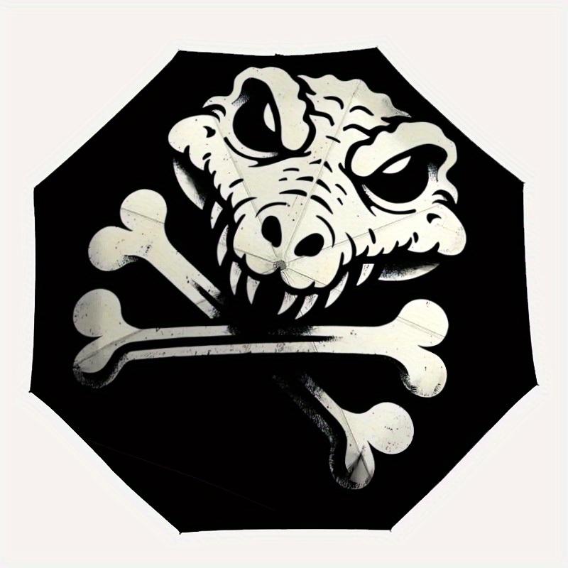

1pc Crocodile Skull Automatic Folding Umbrella - Lightweight, Retractable Design with 8-Rib Durability, Perfect for Outdoor Adventures, Fash