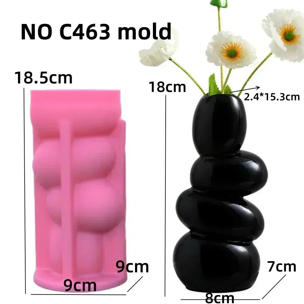 Nordic Striped Donut Cylindrical Vase Epoxy Resin Silicone Mold Circular Ring Donut Vase Concrete Cement Gypsum Silicone Mold
