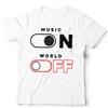 Music Tshirt Music On World Off Unisex Kids Hi Fi Concert Stereo Musician