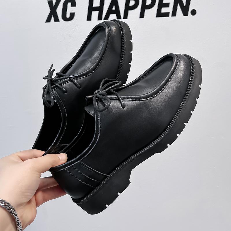 Fashion Italian Simple Leather Men Business Shoes Classic Casual Leather Outdoor Anti Slip Lace-Up Loafers 2024 New Flat Designer Shoes