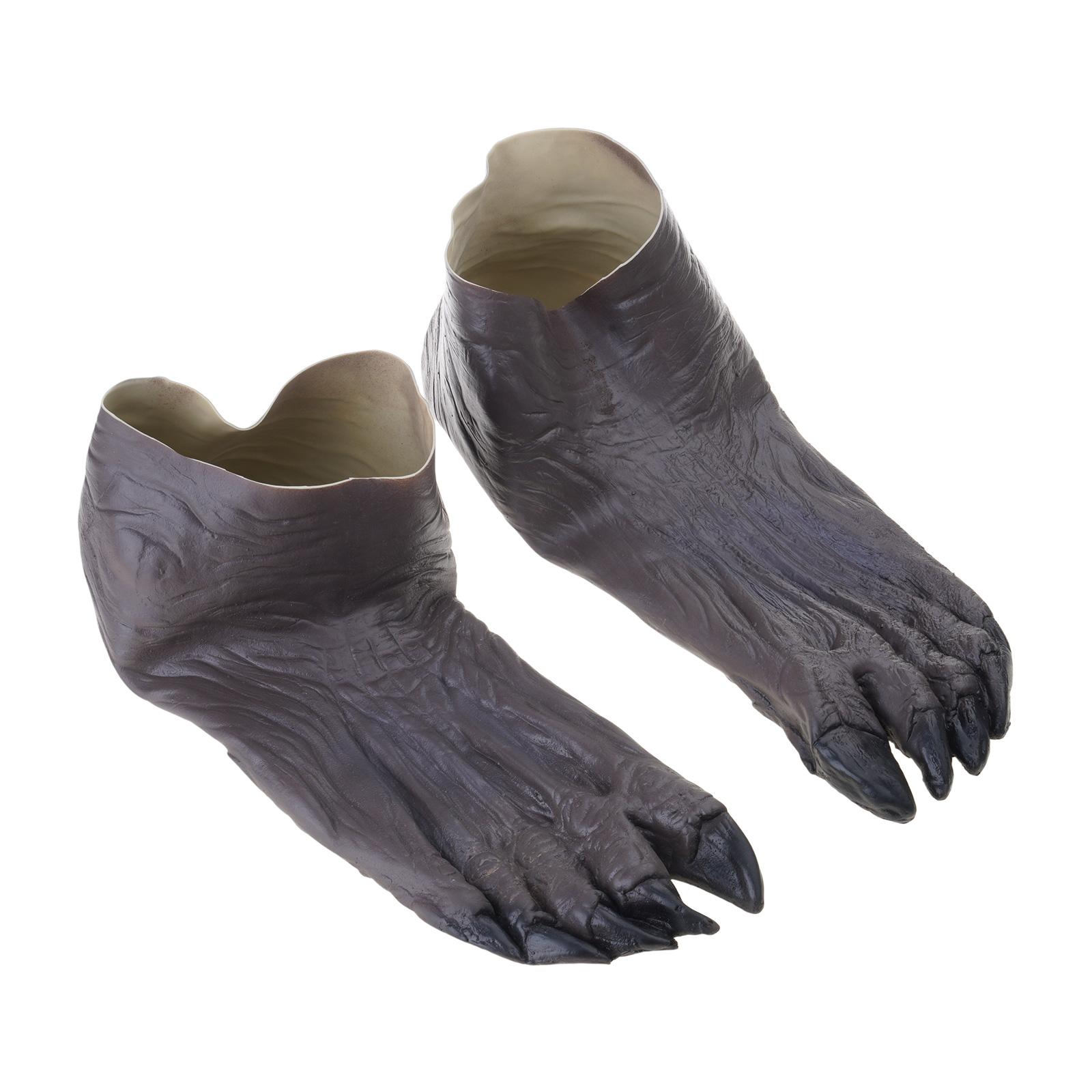 Halloween Werewolf Gloves Werewolf Shoe Covers Latex Werewolf Hand/Foot Costume Animal Wolf Cosplay Costume Unisex F