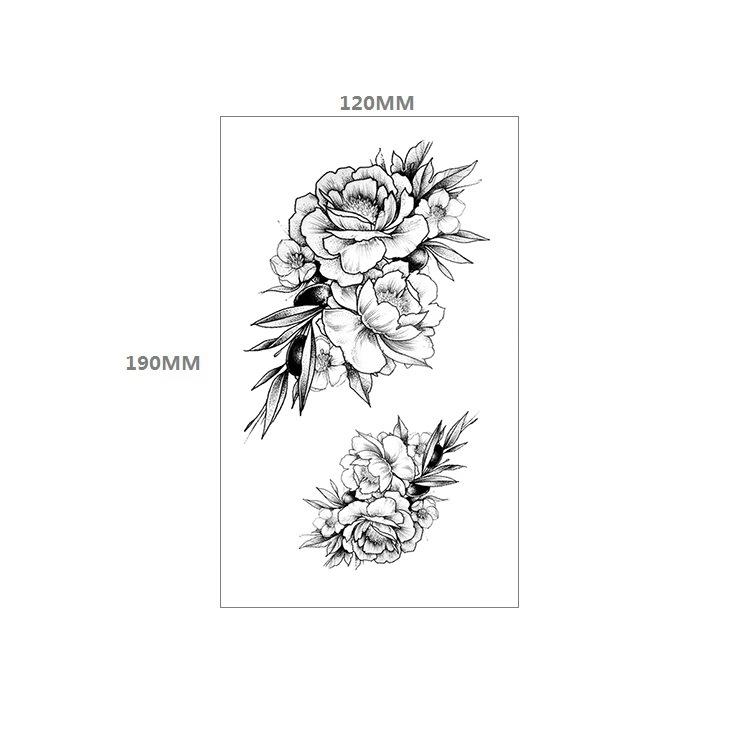Waterproof Tattoo Sticker Girl Colored Rose Lotus Bohemian Brahma Totem Chest Back Cover Tattoo