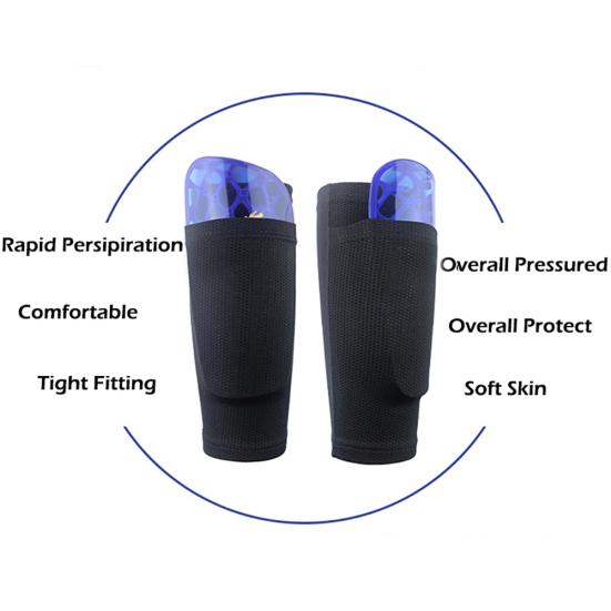 1 Pair Football Shin Guard with Pocket Breathable Nylon MTB Kickboxing Calf Sleeve