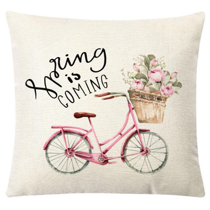 Pillow Nordic Linen Pillow Cover Spring Living Room Sofa Cushion Lumbar Cushion