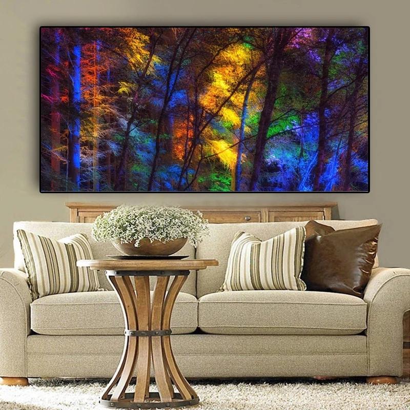 Color Forest Trees Canvas Painting Large Size Poster Art Printing Modern Art Wall Painting Living Room Bedroom Home Decoration